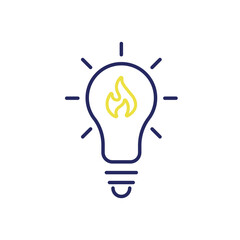 Simple Lightbulb icon line. Light icon for web and mobile app.