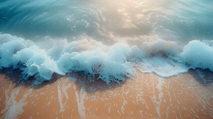 The rhythmic lapping of gentle waves on a secluded beach, creating a calming and serene seascape.