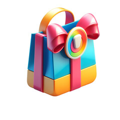 3D Gift Box Icon Isolated on White\Transparent Background