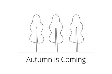 Continuous one line drawing Four seasons concept. Doodle vector illustration.
