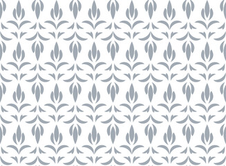 Flower geometric pattern. Seamless vector background. Gray and white ornament.