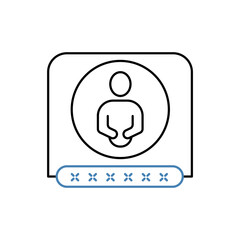 username concept line icon. Simple element illustration. username concept outline symbol design.