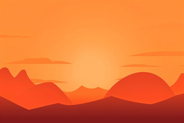 sunset in mountains made by midjourney