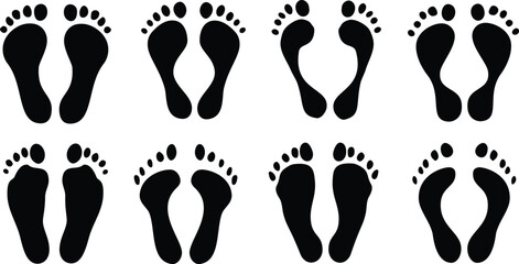 Set of Footprint. Different human footprints icon - stock Vector illustration