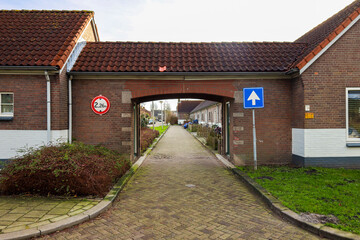 The Orange neighbourhood with lots of social housing in the village of Nieuwerkerk aan den IJssel