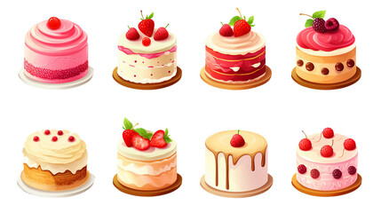 Vibrant and Joyous Cake Design Bundle Set for Celebrations and Parties – Delicious Pastries and Sugary Delights for Birthdays and Special Occasions