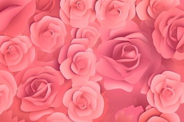 pink roses background made by midjourney