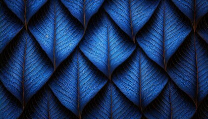 Obrazy na Plexi  Abstrakcyjne tło lub tapeta z niebieskich liści ułożonych w regularny wzór