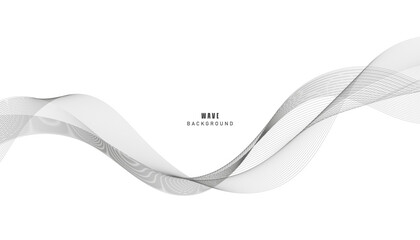 Lines for the background. Black stripes on a white background. Set of wavy lines. Multiple line waves. Creative line art. Grey waves with lines. Vector waves set. Curved wavy line, smooth stripe.