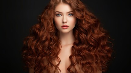 Obraz premium Beauty girl with long and shiny wavy Hair ,coloring and toning, shatush and balayash . Beautiful woman model with curly hairstyle