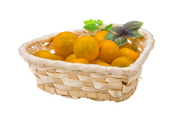 Yellow bright cherry tomato