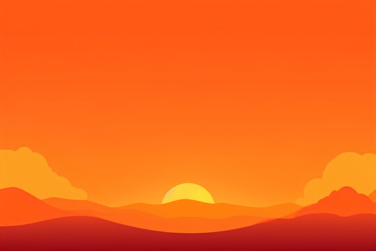 sunset in mountains made by midjourney