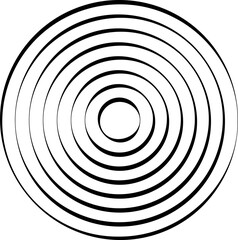 Naklejka premium Concentric circles. Round line pattern