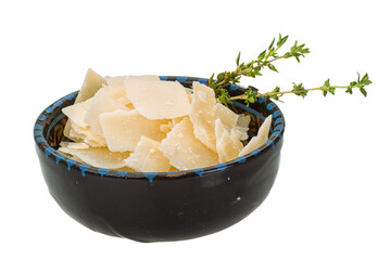 Parmesan cheese isolated white