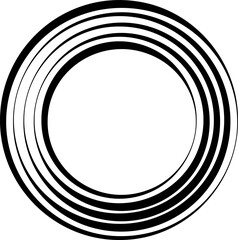 Concentric circles. Round line pattern