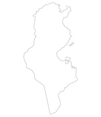 Tunisia map. Map of Tunisia in white color