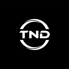 TND letter logo design with black background in illustrator, cube logo, vector logo, modern alphabet font overlap style. calligraphy designs for logo, Poster, Invitation, etc.