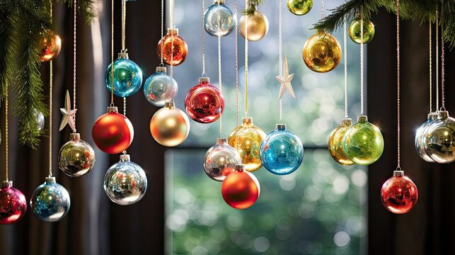 festive holiday ornaments on tree