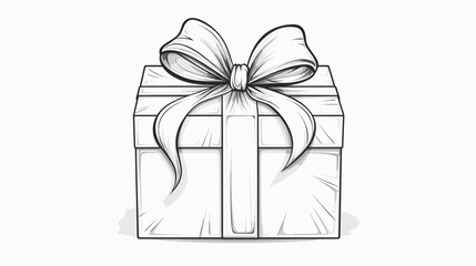 Abstract wedding gift box with a bow  symbolizing presents and best wishes. simple Vector Illustration art simple minimalist illustration creative