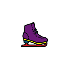 Original vector illustration. The icon of ice skates, or figure skating.