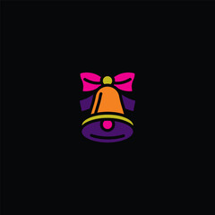 Original vector illustration. A bell icon with a bow.