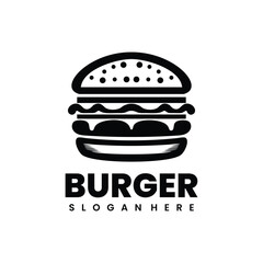 illustration burger logo vector