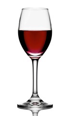 Red wine glass isolated