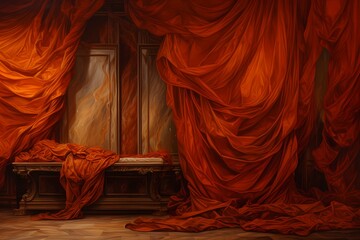 A tapestry of rich mahogany and amber, lending a sense of warmth and depth to an expansive, beautiful empty solid color canvas.