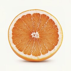 Slice of grapefruit citrus fruit isolated on white background