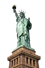 Keuken foto achterwand Vrijheidsbeeld Close up of the statue of liberty with her pedestal, New York City, USA - Isolated on transparent background, png file