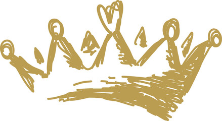 Royal crown of gold king and queen