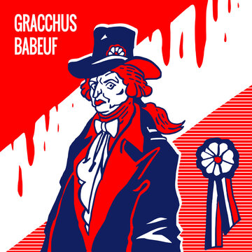 Portrait Dessin de Gracchus Babeuf, r&eacute;volutionnaire fran&ccedil;ais de 1789, instigateur conjuration des &eacute;gaux
