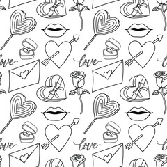 Valentine's doodle pattern