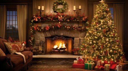 Fototapeta premium santa holiday card elements