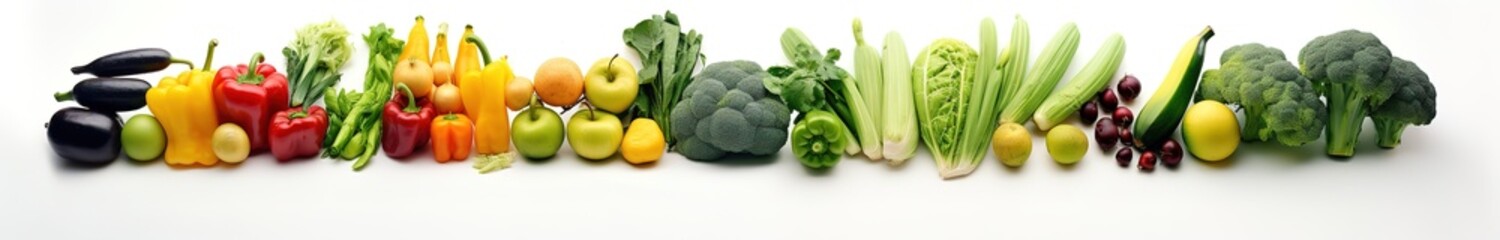 various kinds of vegetables in white background