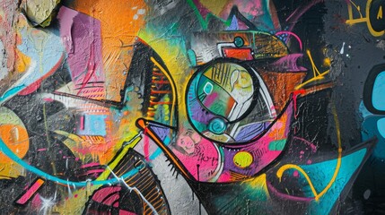 Graffiti on the wall. An abstract background image. Urban contemporary culture