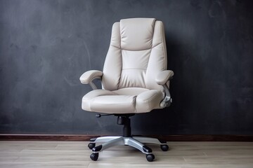 
A beautiful and comfortable office chair made of white leather
