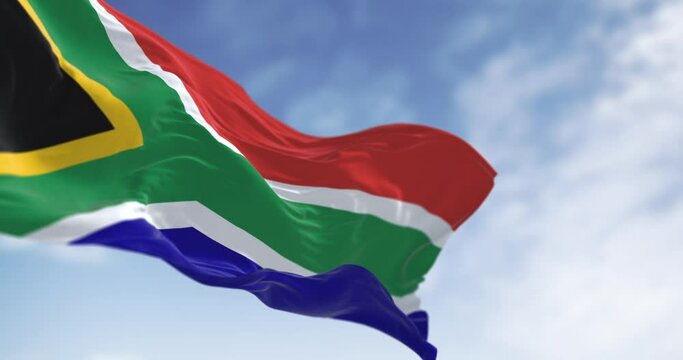 Detail of the South Africa flag waving