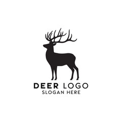 Elegant Black Silhouette of a Deer for a Company Logo Design Concept