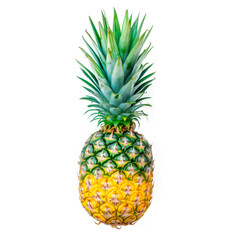 Ripe Pineapple Isolated on a Transparent Background Ready for Summer Recipes