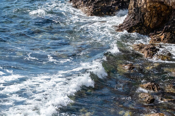 waves on the rocks