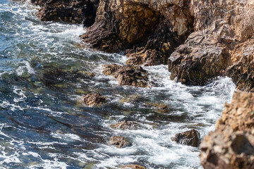 waves on the rocks