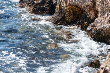 waves on the rocks