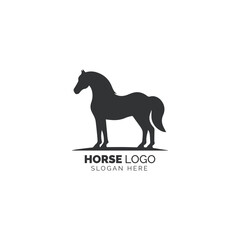Elegant Horse Logo Design in Monochrome for Equestrian Businesses