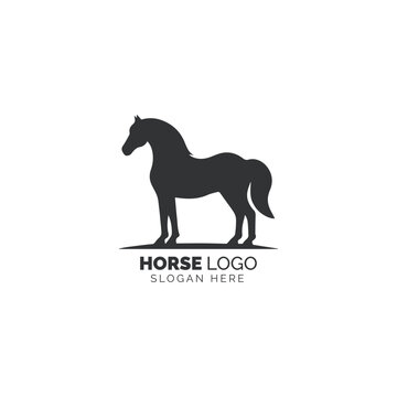 Elegant Horse Logo Design in Monochrome for Equestrian Businesses