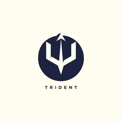 Trident logo vector icon template design