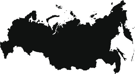 Russia map icon. Vector illustration. gray on a white background. - obrazy, fototapety, plakaty