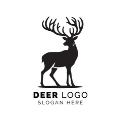 Majestic Silhouette of a Stag for a Companys Deer Logo Design