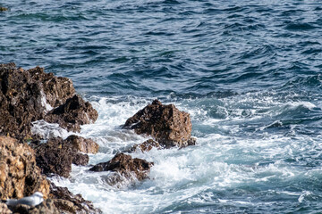 waves on the rocks