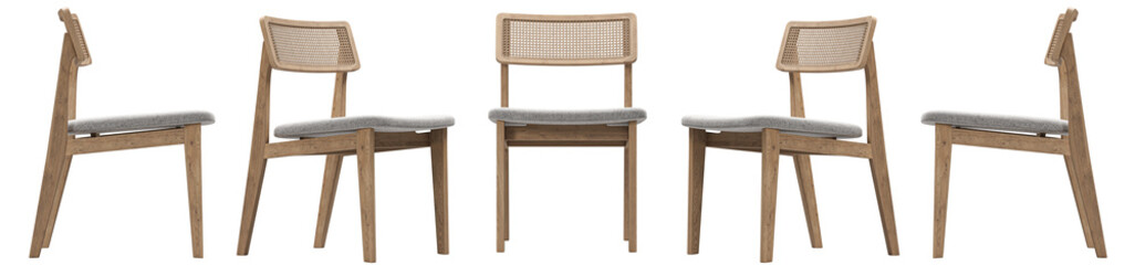 modern wooden scandinavian style chair  isolated on white background. Furniture collection.   © ceren